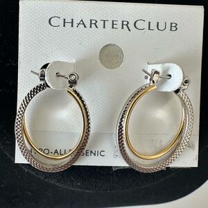 Macy's Charter Club Two-Tone Hoop Earrings